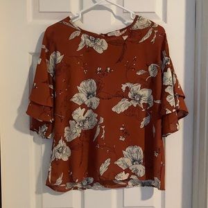 Sienna Sky Floral Bell Sleeve Blouse